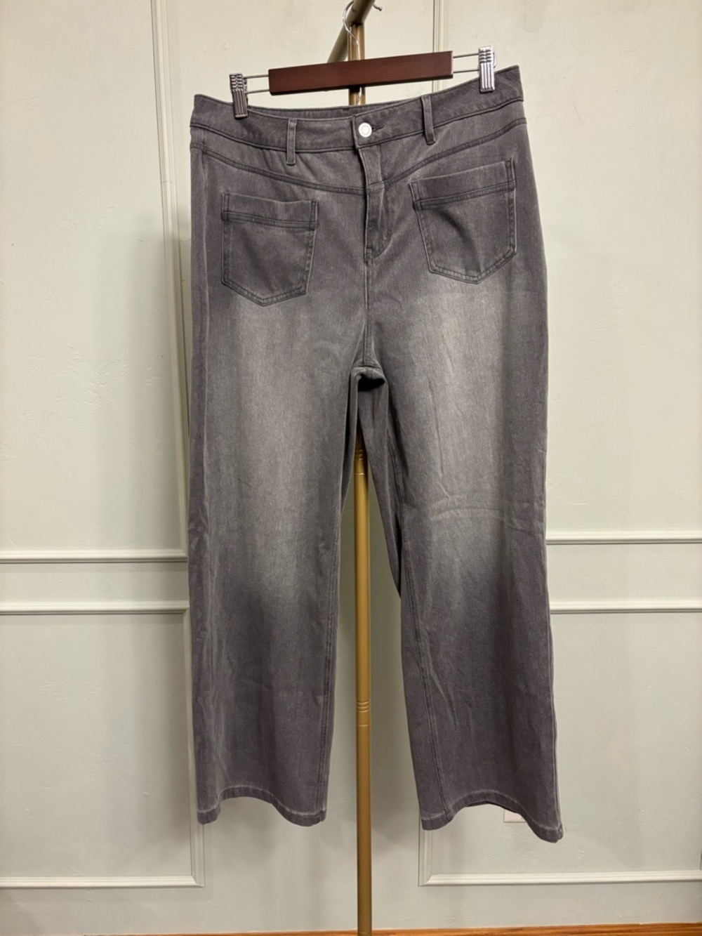 HALARA Petite Viral Stretch Jeans - Gray Straight-Leg MSRP $53 NWOT Large Petite